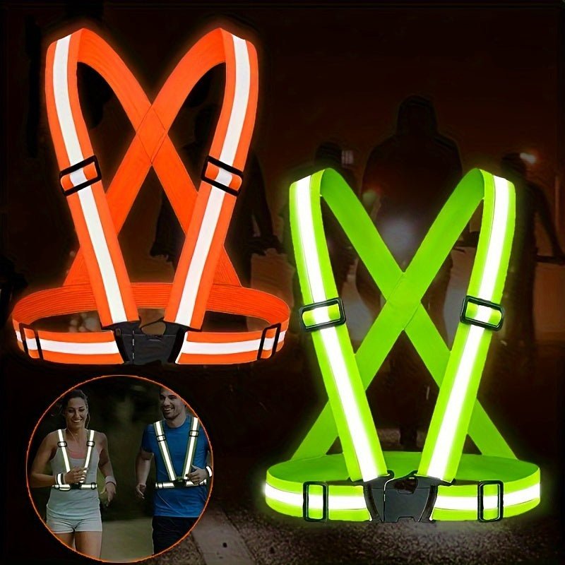 Chaleco Reflectante Alta Visibilidad Seguridad: Ligero, Ajustable, Hecho de Material de Poliamida Duradero, Perfecto para Correr, Caminar, Ciclar de Noche y Otras Actividades - SACASUSA