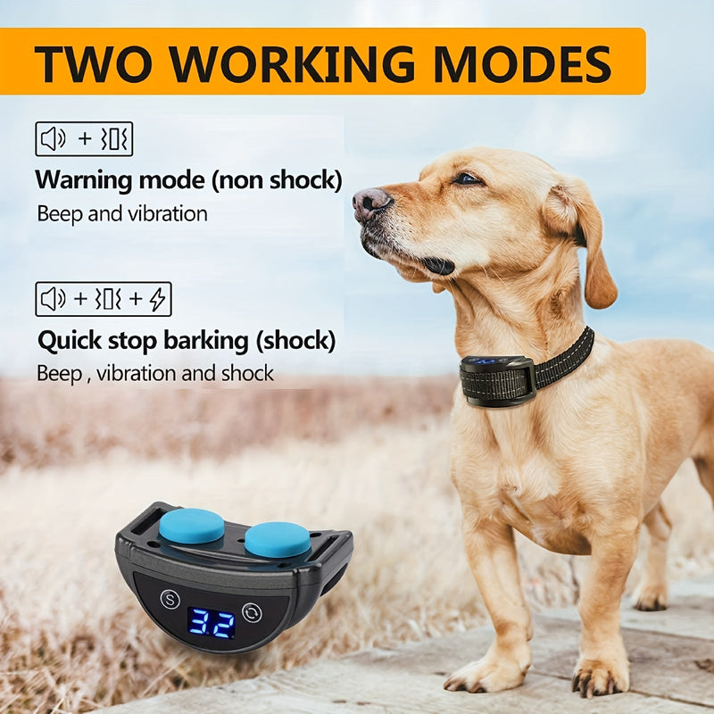 collar antiladridos automático para perros, collar con 3 modos, pitido, vibración y descarga eléctrica - SACASUSA