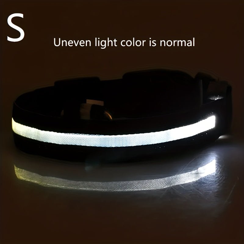 Collar LED de Seguridad Nocturna para Perros Pequeños y Medianos - Ajustable, Funciona con Batería, Brillo Intermitente, Mejora la Visibilidad y Seguridad en Paseos Nocturnos - SACASUSA