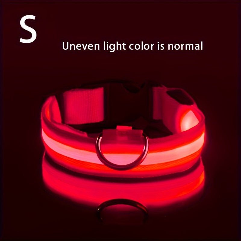 Collar LED de Seguridad Nocturna para Perros Pequeños y Medianos - Ajustable, Funciona con Batería, Brillo Intermitente, Mejora la Visibilidad y Seguridad en Paseos Nocturnos - SACASUSA