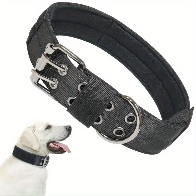 Collar táctico para perros resistente y elegante - Ajustable de nylon de alta resistencia para perros grandes, diseño de patrón elegante - SACASUSA