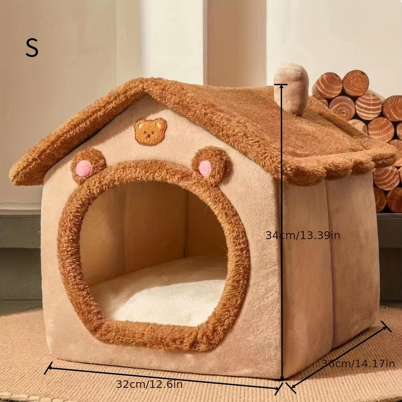 Cómoda y Elegante Cama para Mascotas: Nido Cálido de Invierno de Poliéster Suave para Gatos y Cachorros - Diseño Extraíble y Lavable Fácil de Limpiar - SACASUSA