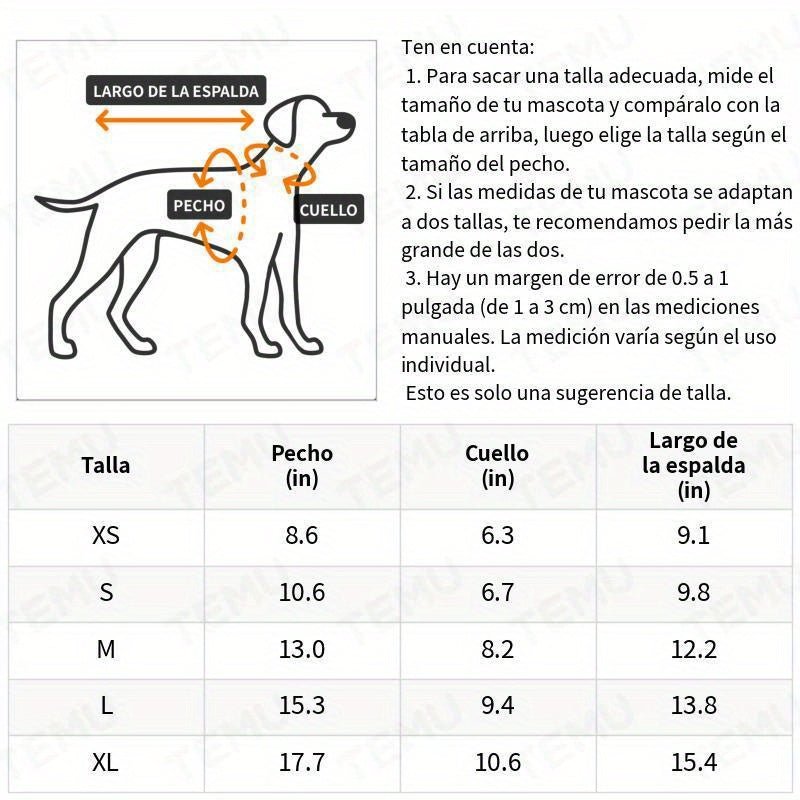 Cómodo y Lindo: Pijama Estampado de Amor para Perros Pequeños, Mono Duradero de Poliéster No-tejido, Adorable y Fácil de Usar - SACASUSA