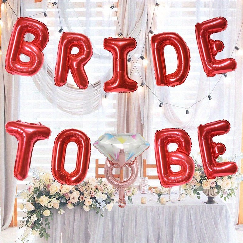 Conjunto de 10 globos de aluminio de 16 pulgadas con las letras BRIDE TO BE para decoración de propuesta de boda, fiesta de San Valentín y regalo de Pascua - SACASUSA