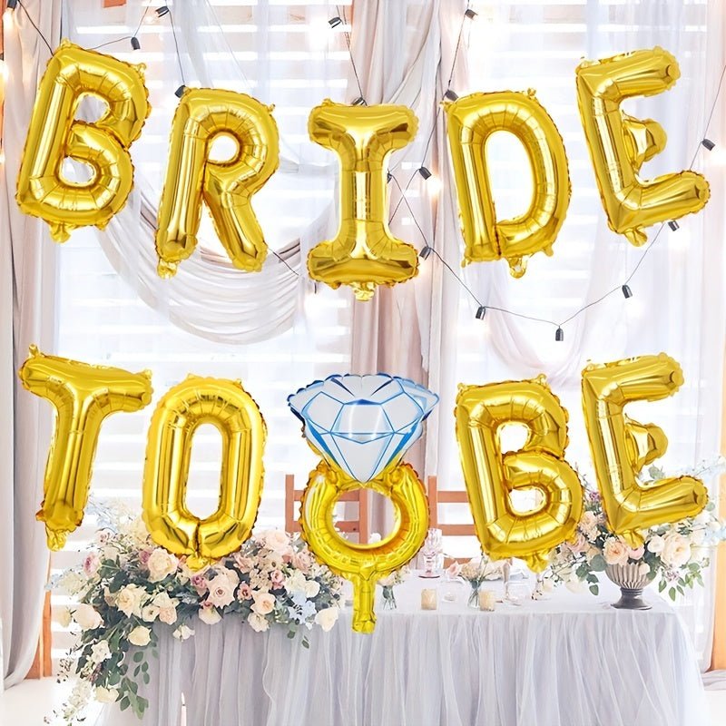 Conjunto de 10 globos de aluminio de 16 pulgadas con las letras BRIDE TO BE para decoración de propuesta de boda, fiesta de San Valentín y regalo de Pascua - SACASUSA