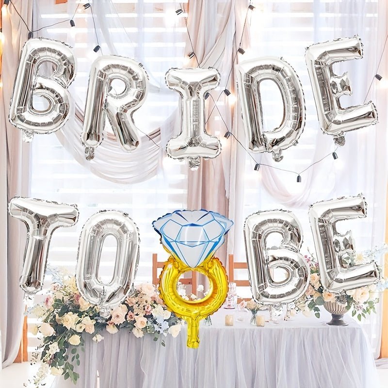 Conjunto de 10 globos de aluminio de 16 pulgadas con las letras BRIDE TO BE para decoración de propuesta de boda, fiesta de San Valentín y regalo de Pascua - SACASUSA