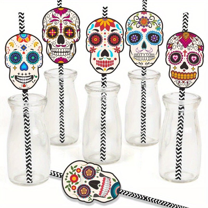 Conjunto De 12 Piezas De Suministros Para Fiestas - Decoraciones Para Fiestas De Cinco De Mayo Y Mexicanas - Toppers Para Cupcakes De Fiesta Mini Sombrero, Calavera - SACASUSA