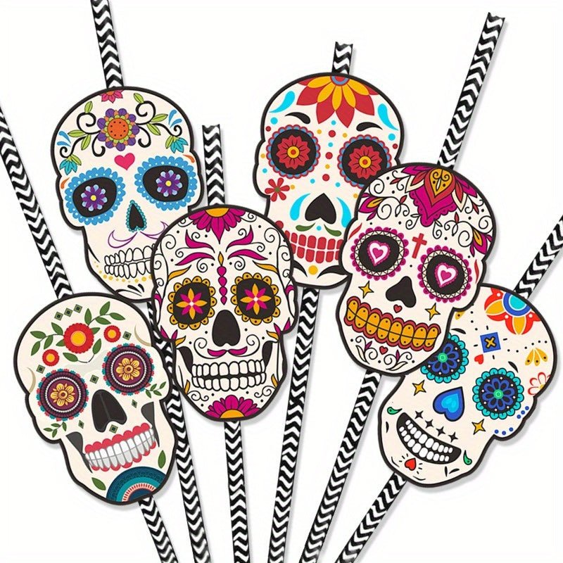 Conjunto De 12 Piezas De Suministros Para Fiestas - Decoraciones Para Fiestas De Cinco De Mayo Y Mexicanas - Toppers Para Cupcakes De Fiesta Mini Sombrero, Calavera - SACASUSA