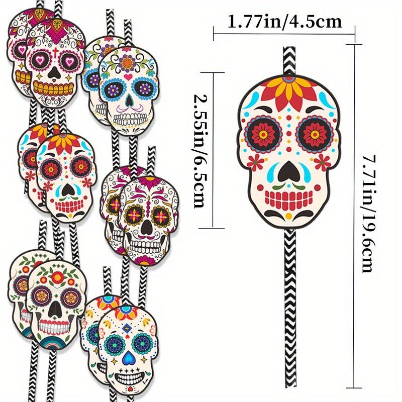 Conjunto De 12 Piezas De Suministros Para Fiestas - Decoraciones Para Fiestas De Cinco De Mayo Y Mexicanas - Toppers Para Cupcakes De Fiesta Mini Sombrero, Calavera - SACASUSA