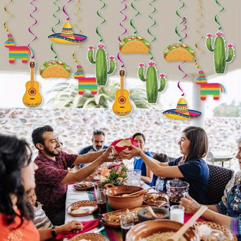 Conjunto De 20 Piezas De Decoraciones Colgantes Para Fiesta Mexicana, Suministros Para Fiesta Mexicana Del Cinco De Mayo, Tema De Cumpleaños Taco Twosday - SACASUSA