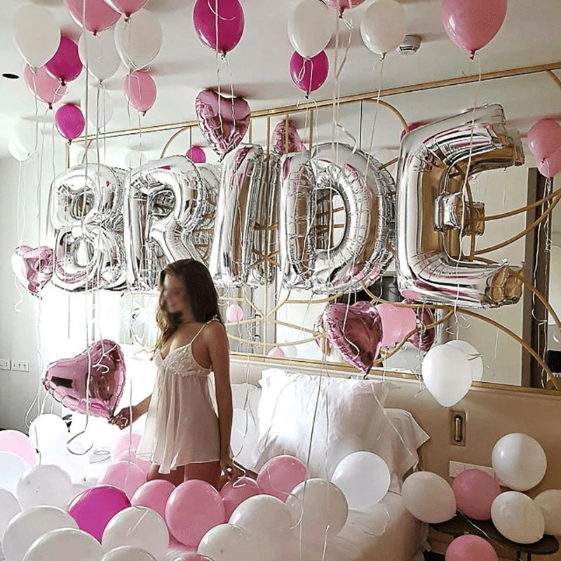 Conjunto de Globos de Papel de Aluminio 'Novia Para Ser' - Elegante y Estilizado, No Necesita Electricidad, Perfecto para Despedidas de Soltera y Fiestas de Gallina, Para Mayores de 14 Años - SACASUSA