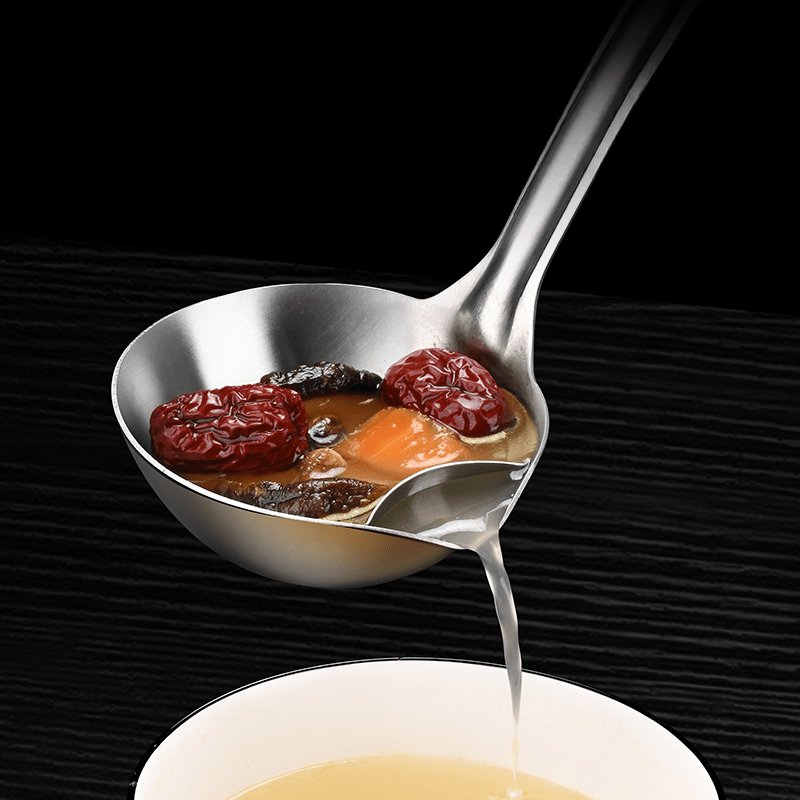 Cuchara de Sopa de Acero Inoxidable 304 de Alta Calidad, Separadora de Aceite, Apta para Lavavajillas para una Alimentación Saludable y Uso Versátil - SACASUSA