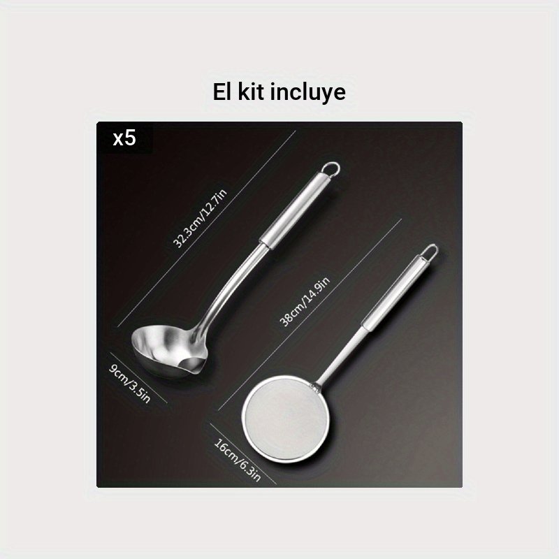 Cuchara Separadora de Aceite de Acero Inoxidable 304: Cuela y Filtra Sopas sin Esfuerzo, Diseño Elegante de Estampado Moire, Esencial en Cocinas Caseras y Restaurantes - SACASUSA