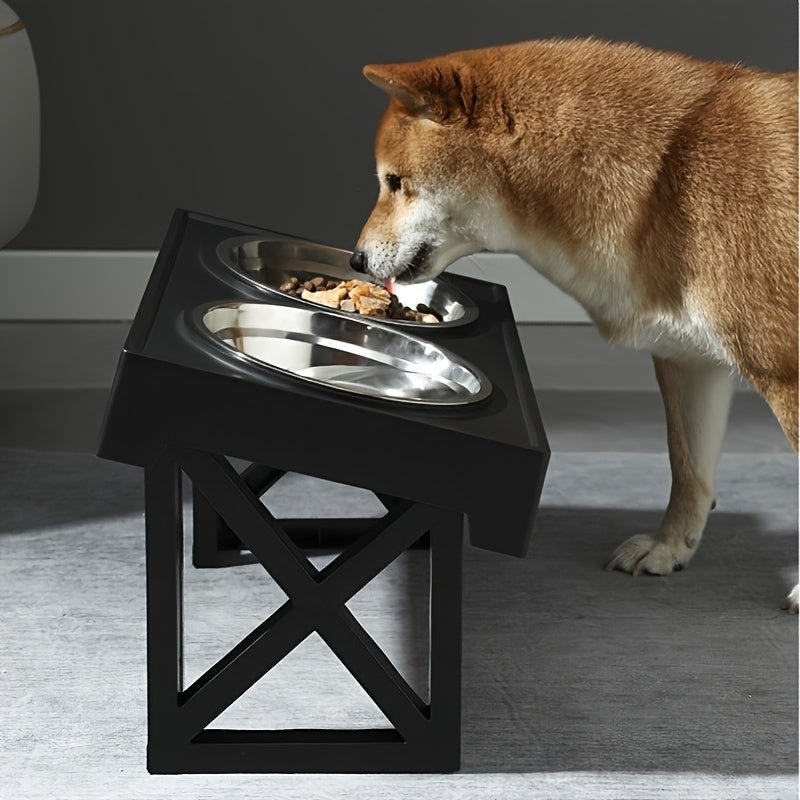 Cuencos Elevados Para Perros, Soporte Elevado Para Cuencos Para Perros Con Cuenco De Acero Inoxidable Para Comida Y Agua, Juego De Cuencos Para Alimentar Rompecabezas, Cuencos De Alimentación Cómodos Para Mascotas Con Soporte De Hierro - SACASUSA