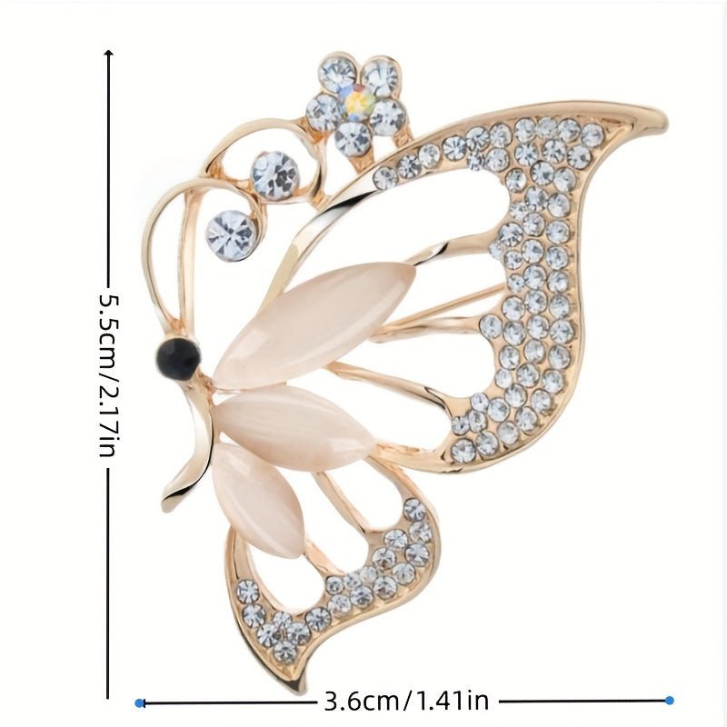 Deslumbrante Exquisita Broche de Mariposa, Elaborado con Zirconia Artificial - Una Joya Impactante y Perfecta para Eventos Especiales y Memorables de las Mujeres - SACASUSA