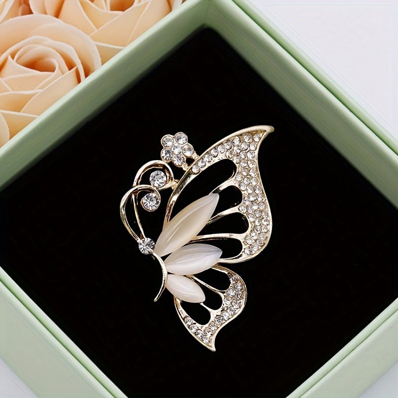 Deslumbrante Exquisita Broche de Mariposa, Elaborado con Zirconia Artificial - Una Joya Impactante y Perfecta para Eventos Especiales y Memorables de las Mujeres - SACASUSA