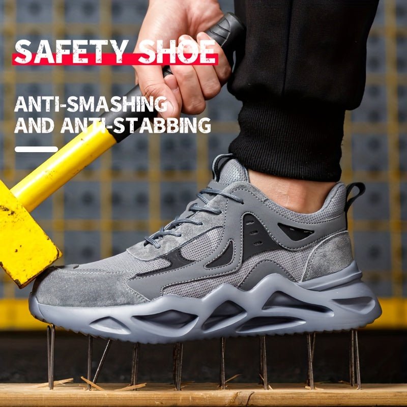 DingGu Zapatos Seguridad de Alto Confort para Hombres: Uso Todo el Año, Liviano, Antideslizante, con Protección de Punta de Acero, Anti-Aplastamiento, Tejido Transpirable & Desodorante! - SACASUSA