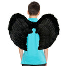 Large Feather Halloween Costume, Fairy Angel Wings, 26" x 19", Black, White, or Red with Free Halo for Men, Women, and Adults