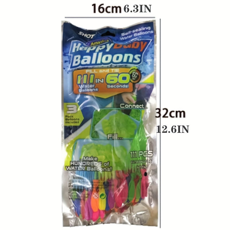 Diversión festiva para todos: Set de 111 globos de agua de llenado rápido, Material de caucho duradero, El favorito de la fiesta para juegos al aire libre y celebraciones, perfecto para mayores de 14 años - SACASUSA