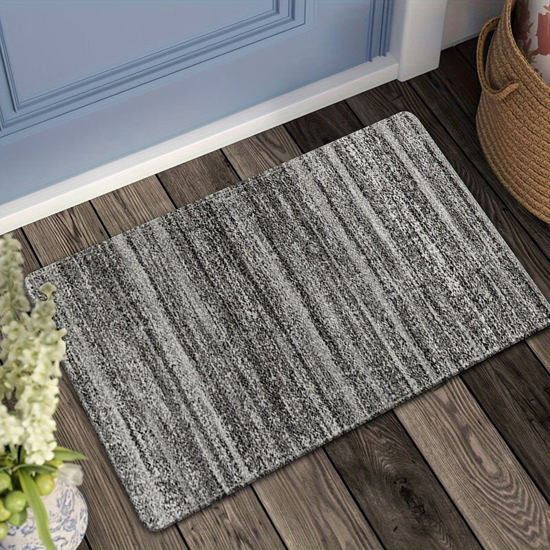 Elegante alfombra pasillera en gris: Antideslizante, versátil para pasillos, cocina, lavandería - Duradera, 100% poliéster con diseño desgastado - SACASUSA