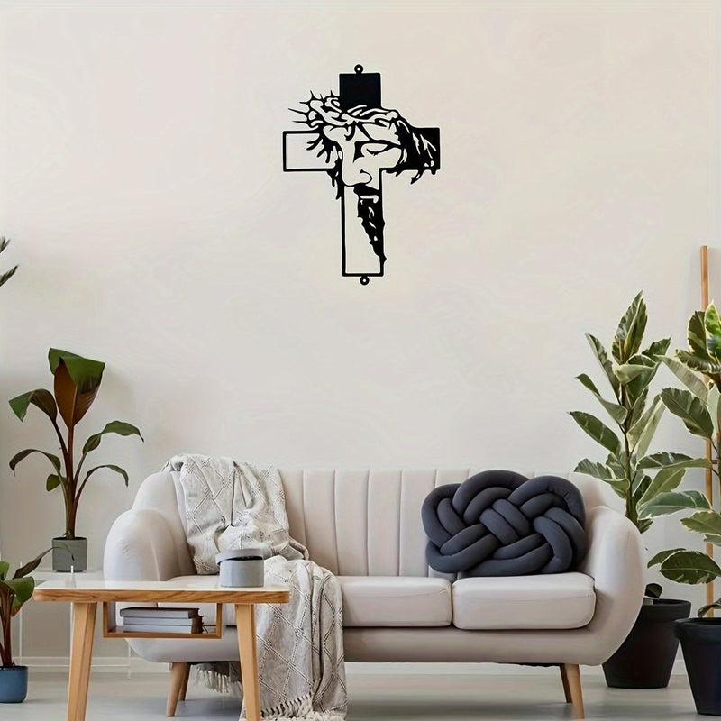 Elegante Arte de Pared Cruzada: Retro Clásico Metal, Montaje Fácil en la Pared, Apto para Salón u Oficina, Ideal para Pascua, Acción de Gracias, Día Conmemorativo y Otras Ocasiones - SACASUSA