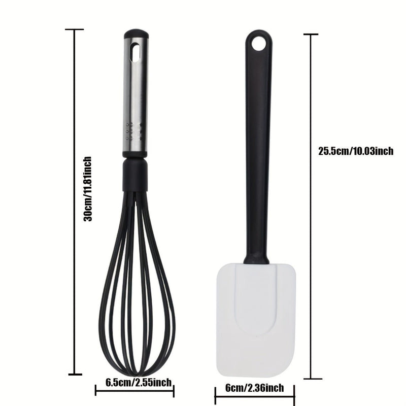 Elegante Juego de Utensilios de Cocina de 25 Piezas en Acero Inoxidable y Silicona - Duradero, Seguro para Utensilios de Cocina Antiadherentes y Fácil de Limpiar - Añade Elegancia a Cualquier Cocina - SACASUSA