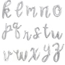 Cursive Script Custom Silver Phrase Choose Your Letter Number Alphabet Balloon Banner Baby Shower / Happy Birthday Personalization Lowercase