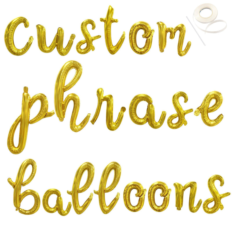 Escritura cursiva personalizada Plata Oro Rosa Oro Elige tus propias letras Número Alfabeto Globo Banner Baby Shower Cumpleaños Personalización - SACASUSA