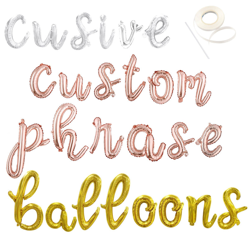 Escritura cursiva personalizada Plata Oro Rosa Oro Elige tus propias letras Número Alfabeto Globo Banner Baby Shower Cumpleaños Personalización - SACASUSA