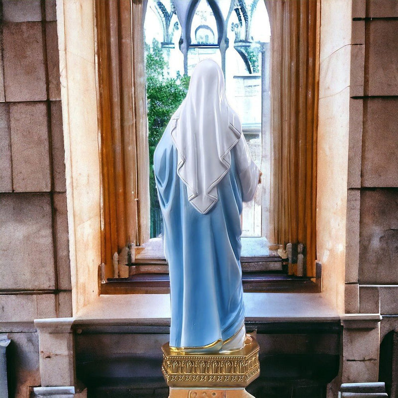 Estatua de Resina Duradera y Versátil de la Virgen María - Añade Tranquilidad a la Meditación Zen y Elegancia Espiritual a la Decoración de Hogar, Oficina, Jardín y Eventos Especiales - SACASUSA