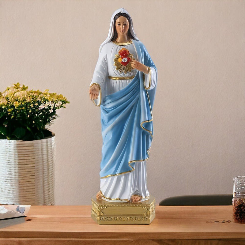 Estatua de Resina Duradera y Versátil de la Virgen María - Añade Tranquilidad a la Meditación Zen y Elegancia Espiritual a la Decoración de Hogar, Oficina, Jardín y Eventos Especiales - SACASUSA