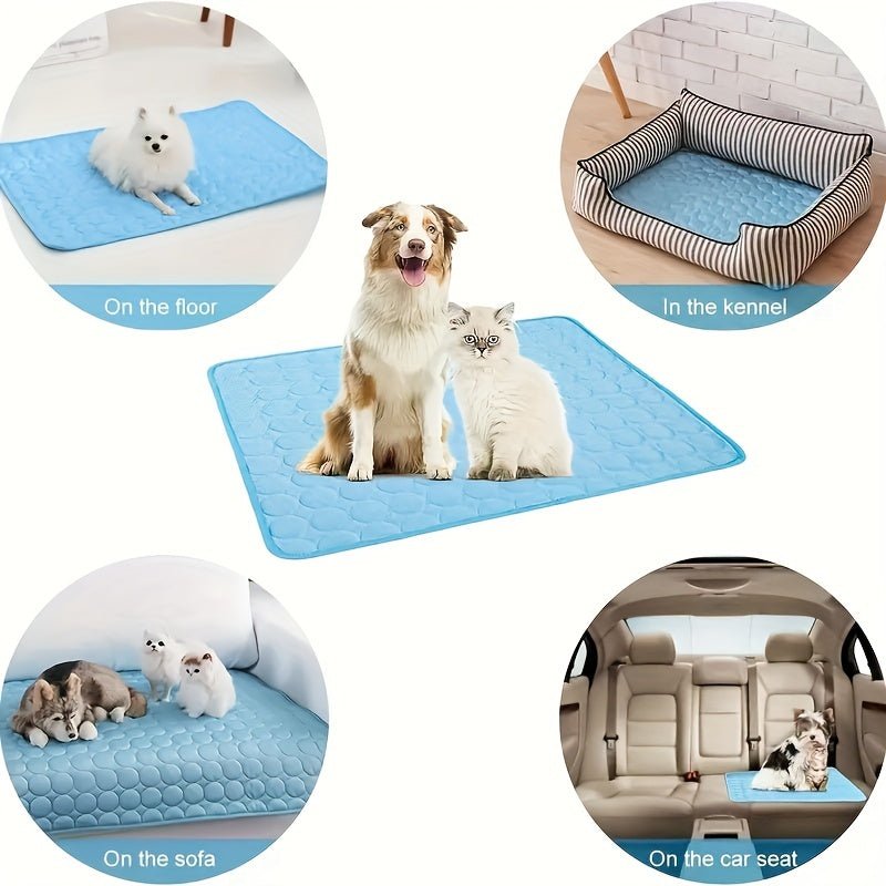 Esterilla De Hielo Para Mascotas De Verano, Esterilla De Hielo Refrescante Para Gatos, Almohadilla Para Perros, Esterilla Fresca Transpirable Para Gatos, Manta Refrescante Portátil Y Lavable Para Mascotas Para Perrera/sofá/cama - SACASUSA