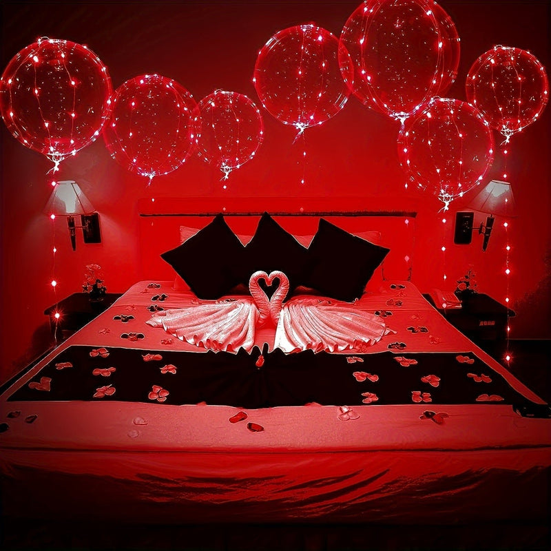 Fácil de instalar, elegantes globos LED de rojo brillante (15pcs) con cadenas de luz, decoración versátil para todas las celebraciones, adecuado para edades de 14 años en adelante - SACASUSA