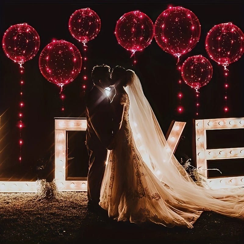 Fácil de instalar, elegantes globos LED de rojo brillante (15pcs) con cadenas de luz, decoración versátil para todas las celebraciones, adecuado para edades de 14 años en adelante - SACASUSA