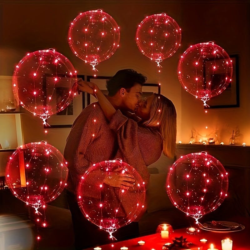 Fácil de instalar, elegantes globos LED de rojo brillante (15pcs) con cadenas de luz, decoración versátil para todas las celebraciones, adecuado para edades de 14 años en adelante - SACASUSA