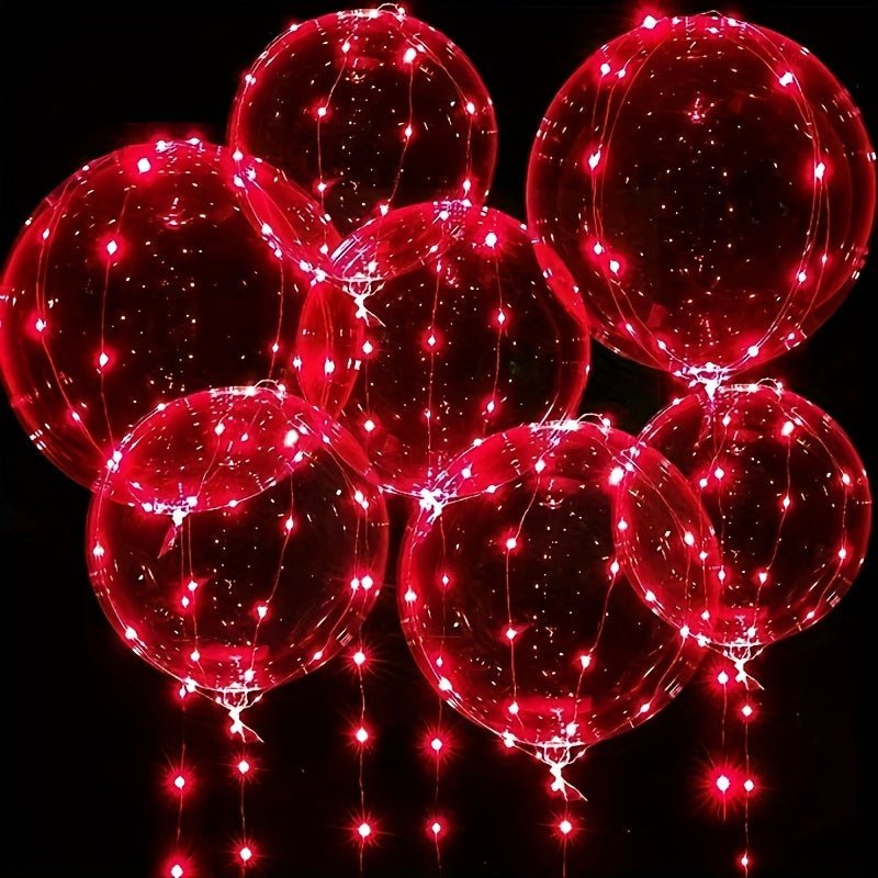 Fácil de instalar, elegantes globos LED de rojo brillante (15pcs) con cadenas de luz, decoración versátil para todas las celebraciones, adecuado para edades de 14 años en adelante - SACASUSA