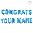 FELICIDADES - Banner de globo Jumbo de 40" con NOMBRE PERSONALIZADO Globos de letras Plata, Oro, Oro rosa, Negro, Rosa, Azul Decoraciones de fiesta Helio - SACASUSA