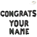 FELICIDADES - Banner de globo Jumbo de 40" con NOMBRE PERSONALIZADO Globos de letras Plata, Oro, Oro rosa, Negro, Rosa, Azul Decoraciones de fiesta Helio - SACASUSA