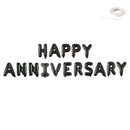 FELIZ ANIVERSARIO Banner de globo de 40 pulgadas Globos con letras gigantes Decoración de fiesta Oro rosa, rosa, plata, oro, fondo negro Flotador de helio - SACASUSA