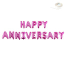 FELIZ ANIVERSARIO Banner de globo de 40 pulgadas Globos con letras gigantes Decoración de fiesta Oro rosa, rosa, plata, oro, fondo negro Flotador de helio - SACASUSA