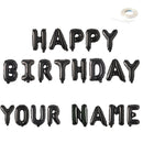 FELIZ CUMPLEAá‘OS Jumbo 40" Globo Banner con nombre personalizado Globos con letras Plata, Oro, Oro rosa, Negro, Rosa, Azul Decoraciones para fiestas Helio - SACASUSA