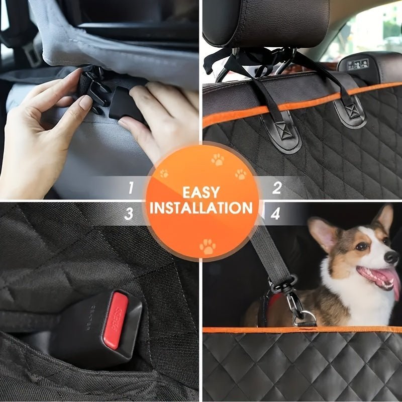 Funda Impermeable para Asiento de Coche para Perros: Protector de Asiento Trasero de Poliéster Duradero, Hamaca Antirayas para Viajes Cómodos y Seguros - SACASUSA