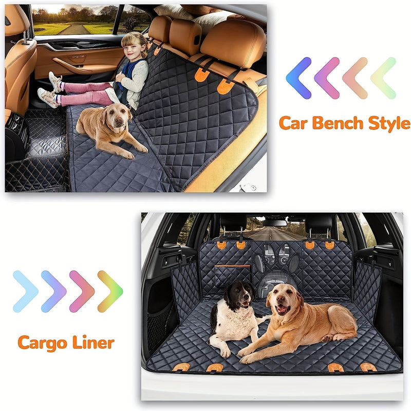 Funda Impermeable para Asientos de Coche para Mascotas y Niños - Cremallera Lateral, Ventana de Malla, Protección de Puertas - Apta para Autos, Camiones y SUVs - SACASUSA