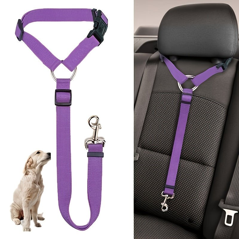 Garantice Viajes Seguros Para Mascotas: Arnés para Coche y Cinturón de Seguridad Ajustables, Duraderos y Lavables a Mano, Hechos de Nylon - SACASUSA