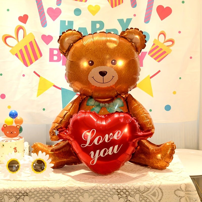 Globo Duradero y Lindo de Oso Sentado, Película de Aluminio - Decoración Perfecta para Despedida de Soltera, Compromiso, Día de San Valentín, Boda (Edad 14+) - SACASUSA