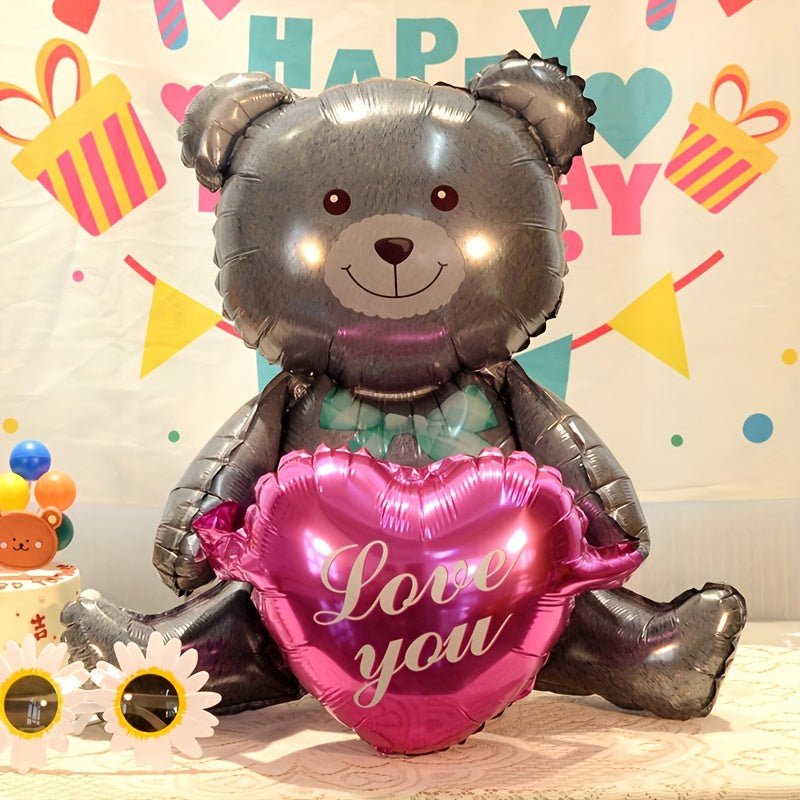 Globo Duradero y Lindo de Oso Sentado, Película de Aluminio - Decoración Perfecta para Despedida de Soltera, Compromiso, Día de San Valentín, Boda (Edad 14+) - SACASUSA