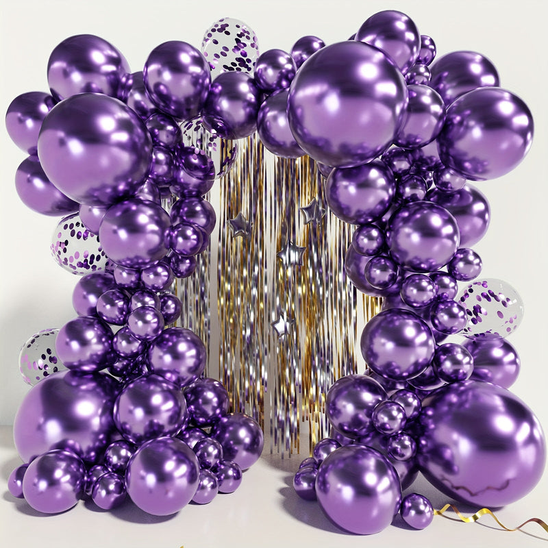 Globo Metálico Morado De Diferentes Tamaños 110 Piezas 18 12 10 5 Pulgadas Kit De Arco De Guirnalda De Globos Cromados Con Globos De Confeti Globos De Fiesta Morados Para Decoraciones De Fiesta De Halloween Graduación Cumpleaños - SACASUSA