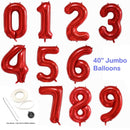 Globo numérico de 40 "0/1/2/3/4/5/6/7/8/9 Globo de aluminio Decoración de fiesta de cumpleaños Oro Plata Azul Rosa Rojo Negro Rosa Oro Verde Púrpura Arco iris - SACASUSA