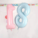 Globos con números de Mylar, color crema, azul, gigante, de 40 pulgadas, niño y niña, 1, 2, 3, 4, 5, 6, 7, 8, 9, 0, decoraciones para fiesta de cumpleaños, Baby Shower, revelación de género - SACASUSA
