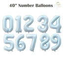Globos con números de Mylar, color crema, azul, gigante, de 40 pulgadas, niño y niña, 1, 2, 3, 4, 5, 6, 7, 8, 9, 0, decoraciones para fiesta de cumpleaños, Baby Shower, revelación de género - SACASUSA